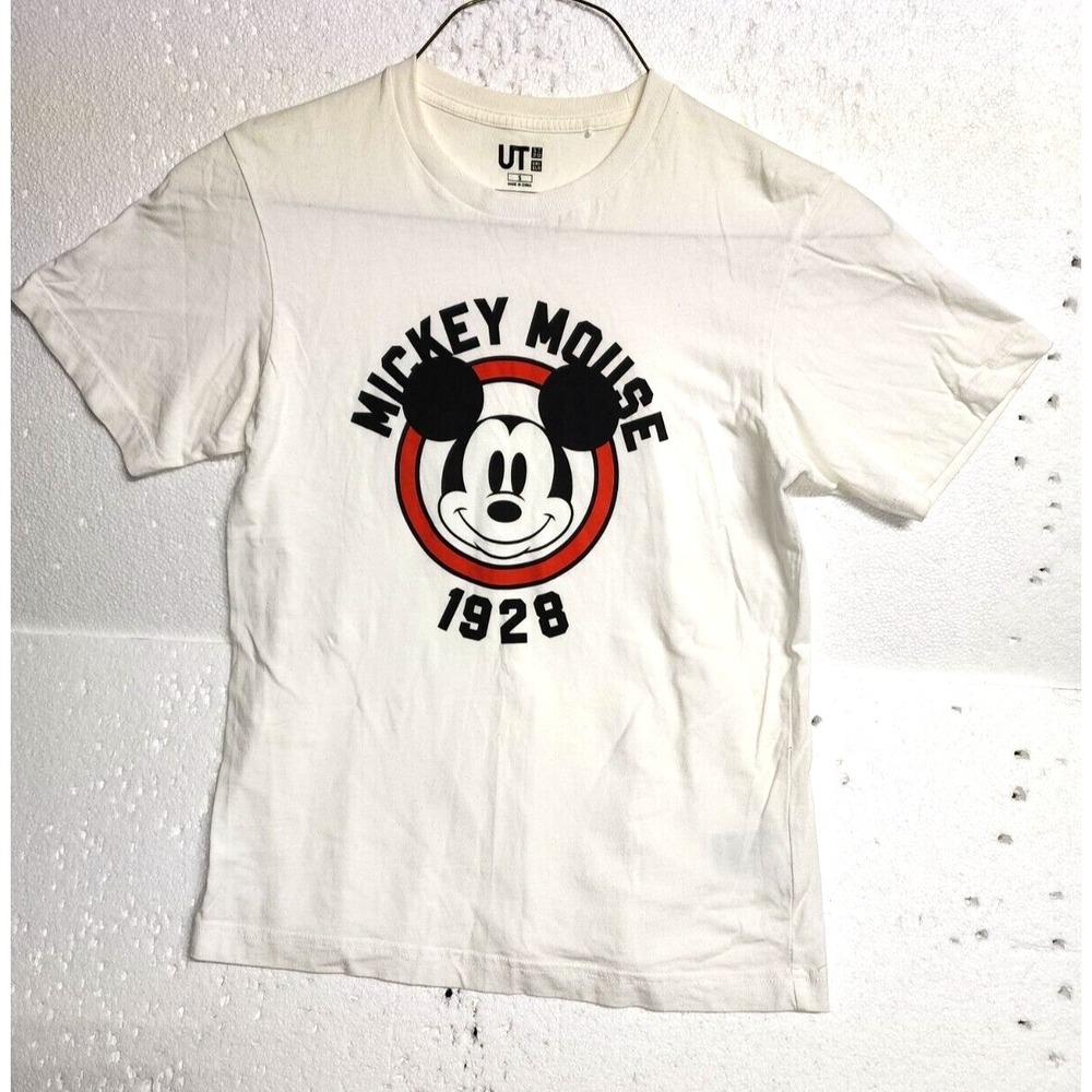 Uniqlo T-shirt Youth White Small White Disney Mickey Mouse logo